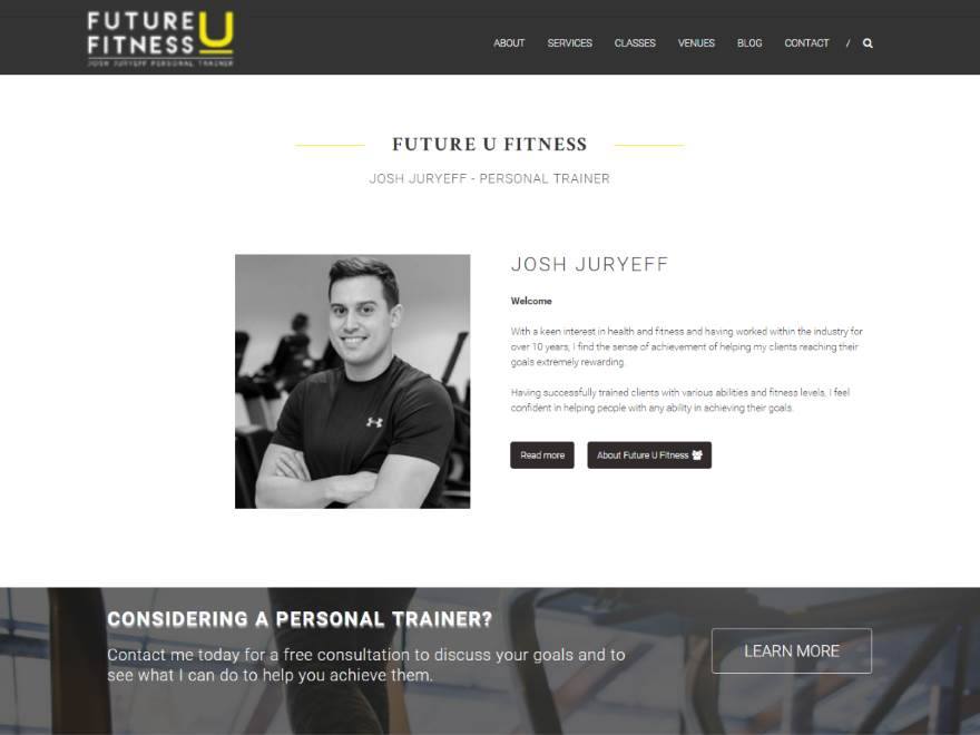 Future U Fitness One Page Website